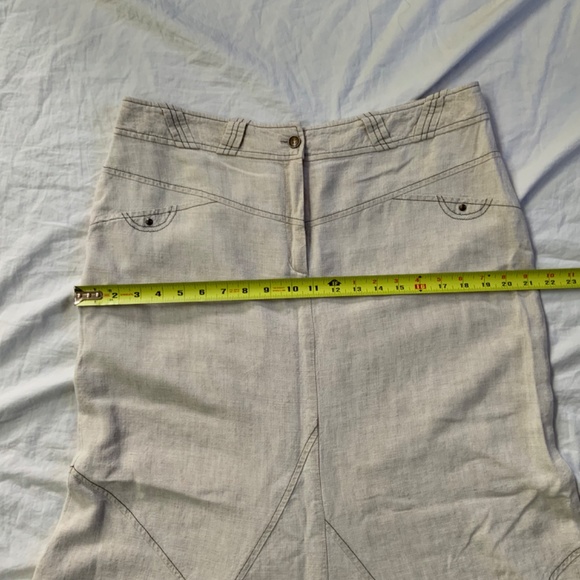 Long Cream Linen Maxi Skirt with flared bottom Women’s size 10 - Picture 4 of 6